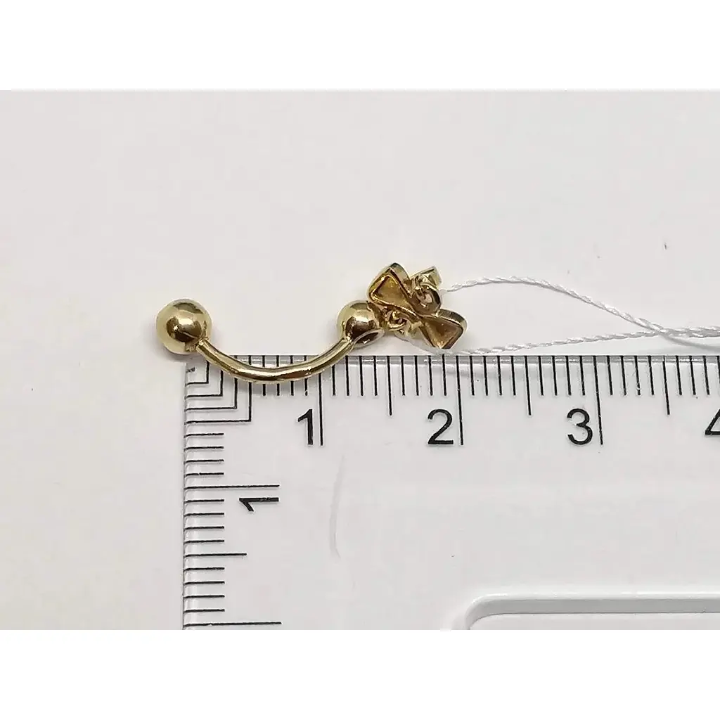 Золотая серьга-пирсинг Империя золота с фианитом. ПС118И - фото 4