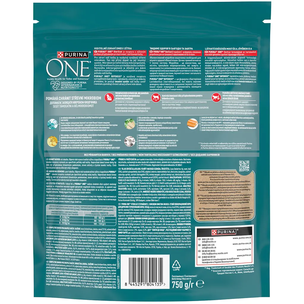 Сухий корм Purina One Sterilcat комплекс Bifensis з лососем для дорослих стерилізованих котів 750 г - фото 3