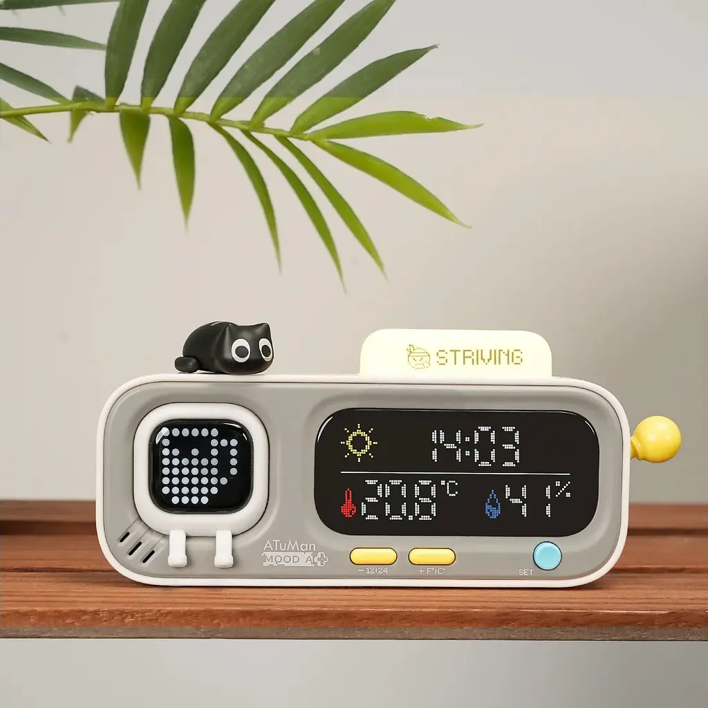 Метеостанція ATuMan Smart Temperature And Humidity Clock Pendant Mood A Gray [166127] - фото 4