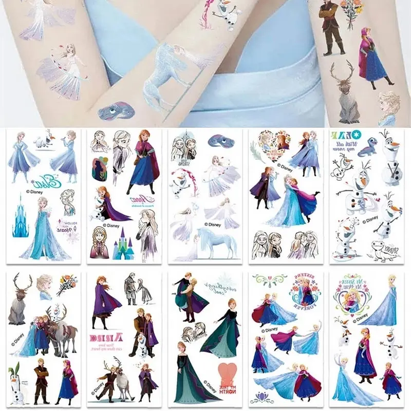 Набір тимчасових тату "Холодне серце" Fresh Tattoo frozen-tattoo-mini-set-1-10, 10 штук, розмір 12 х 7 см - фото 2