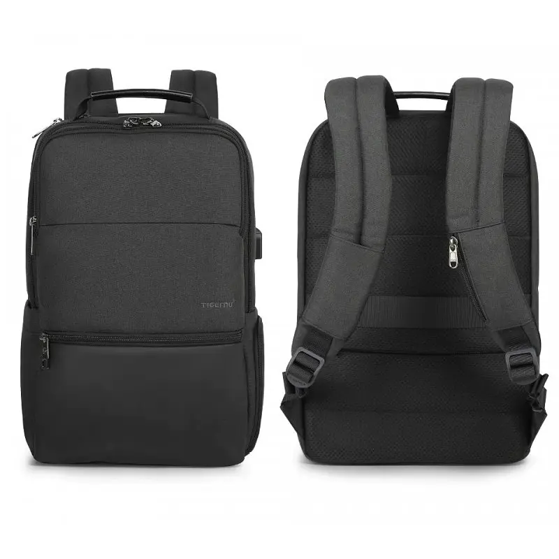 Рюкзак міський офісний Tigernu T-B3905 25л з USB для ноутбука 15.6" Black (17054) - фото 2