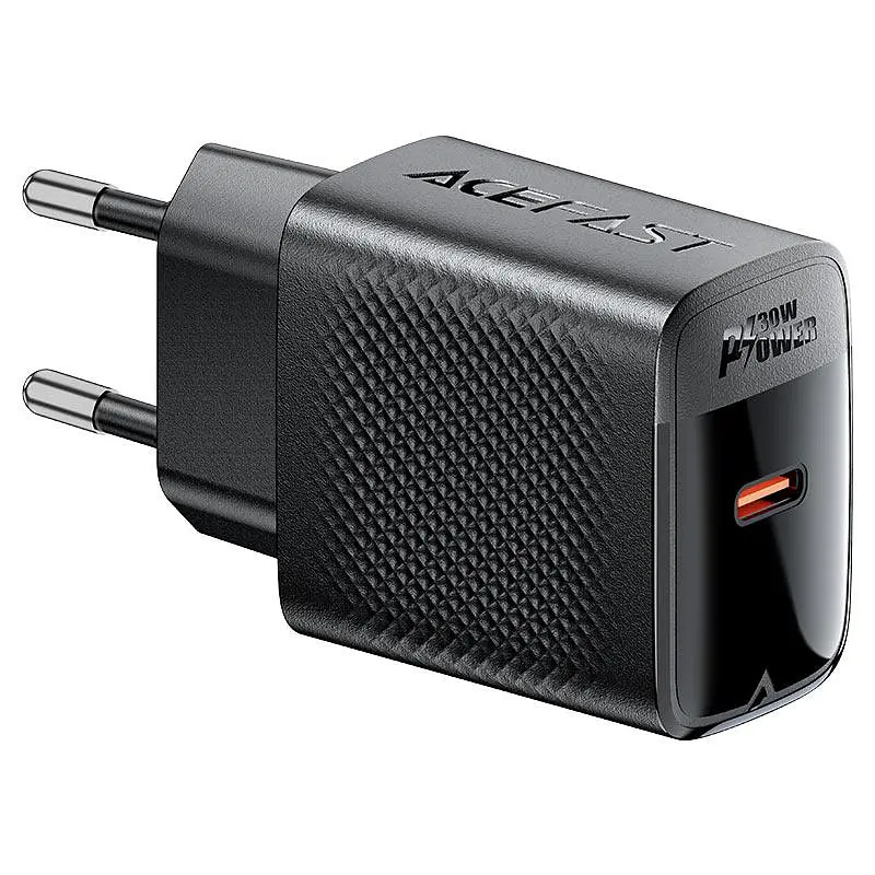 Сітчасте зарядне пристрій ACEFAST A102 PD30W GaN single USB-C charger (EU) чорний - фото 3