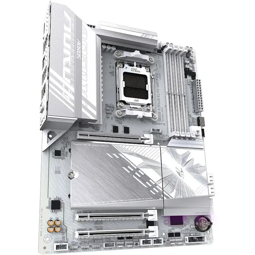 Материнська плата Gigabyte AM5 B850 Aorus Elite WIFI7 ICE, B850, 4xDDR5, Int.Video (CPU), 4xSATA3, 3xM.2, 1xPCI-E 5.0 x16, 2xPCI-E 3.0 x16, Realtek 7.1, Realtek 2.5GbE, WiFi 7, Bluetooth 5.4, 10xUSB 3.2 / 8xUSB 2.0, HDMI/DP, ATX - фото 3