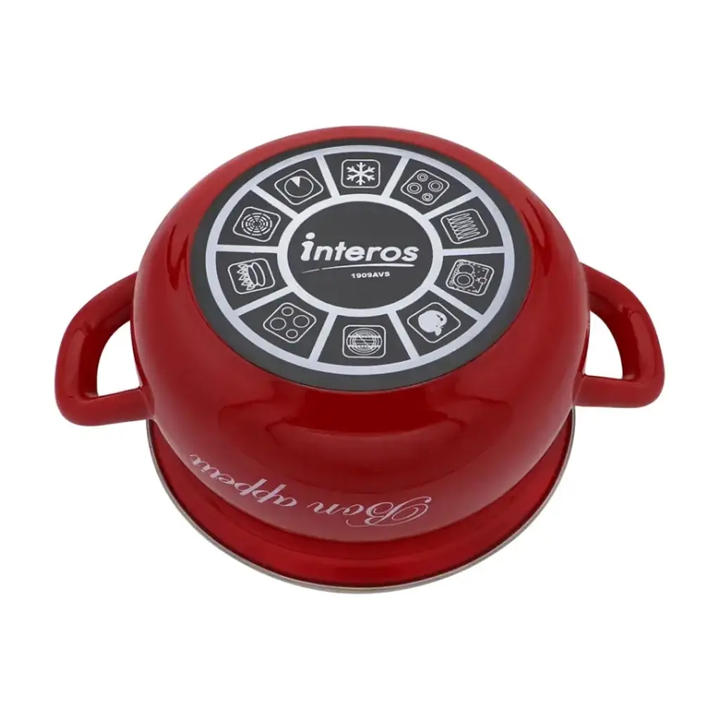 Каструля Interos емаль Бон Апетит 2,1л червона (ІТ-2234С-16) - фото 3