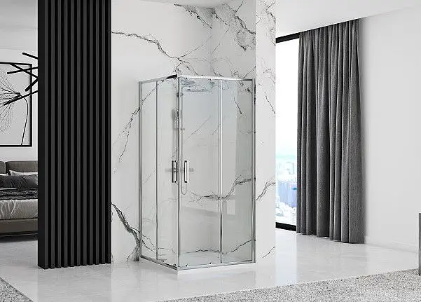 Душова кабіна Rea Punto 80x80 REA-K0863, Хром, Універсальна, прозорий - фото 2