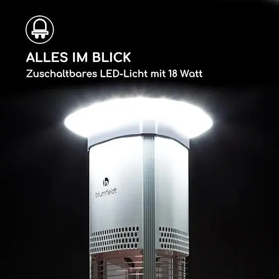 Мегалітичний променистий обігрівач Blumfeldt Megalith 2700 W до 54 м² (10033290) - фото 6
