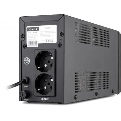 Пристрій безперебійного живлення Vinga LCD 600VA metal case (VPC-600M) - фото 3