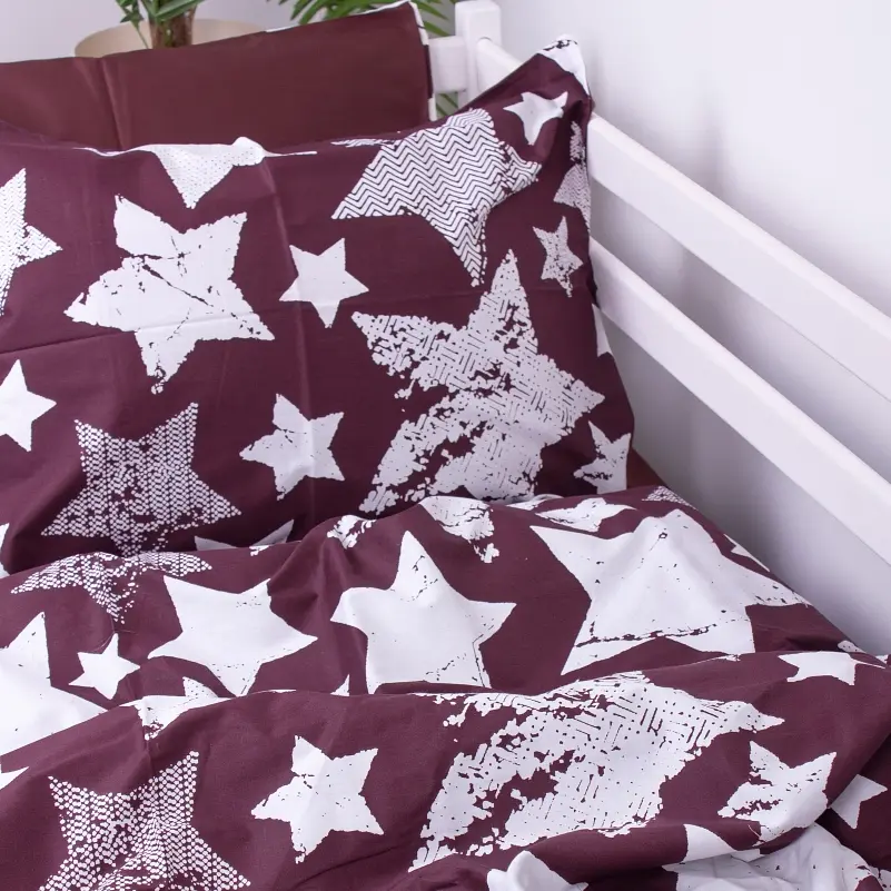 Підковдра на блискавці MirSon Kids Time 22-1255 Arasari, сатин, 210х143 см, бордова з сірим - фото 3
