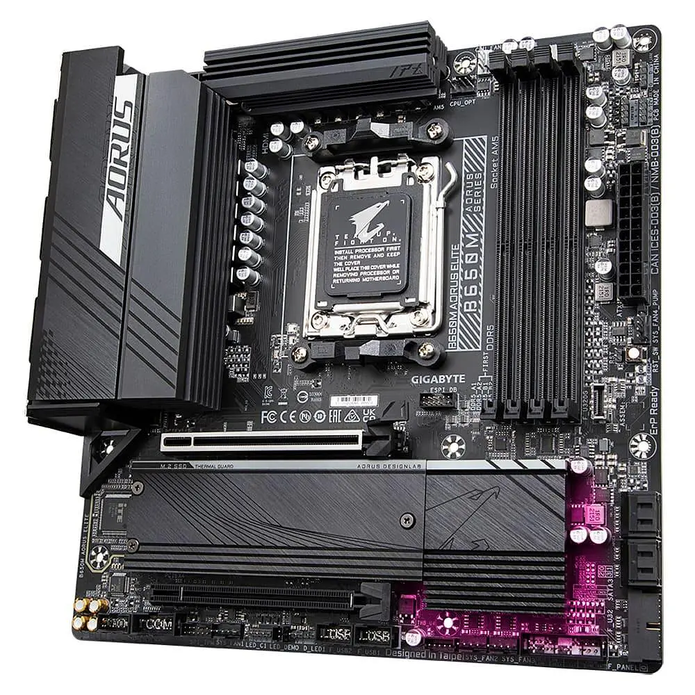 Материнська плата GIGABYTE B650M AORUS ELITE (B650M AORUS ELITE) (Socket AM5, AMD B650, Micro-ATX) - фото 2