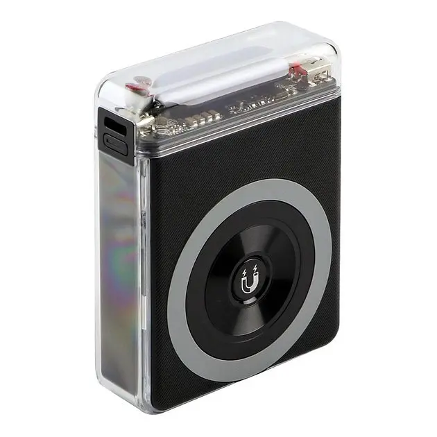Внешний аккумулятор магнитный XO PR226 Mini Transparent Magnetic Absorption 10000mAh 15W - фото 3