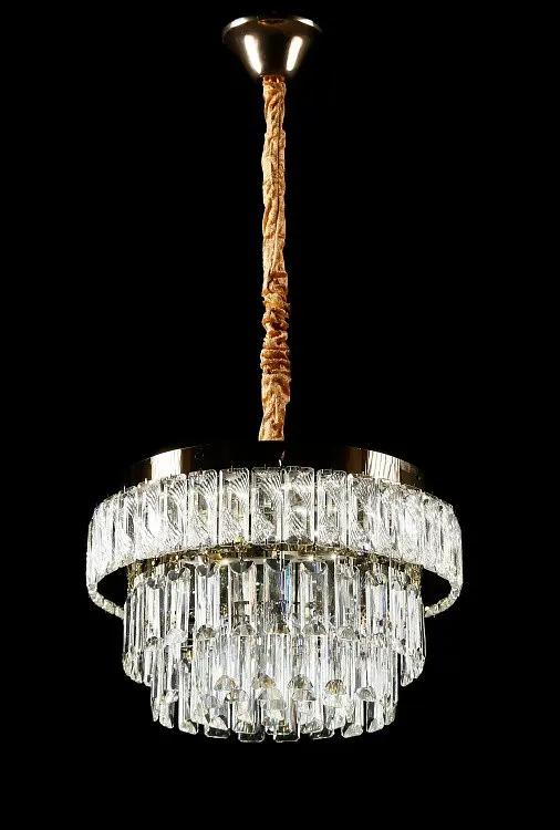 Золота кришталева світлодіодна люстра Splendid Ray L1195/400/4+LED (SGD), 40 см на 4 лампи E14 з LED-підсвічуванням - фото 2