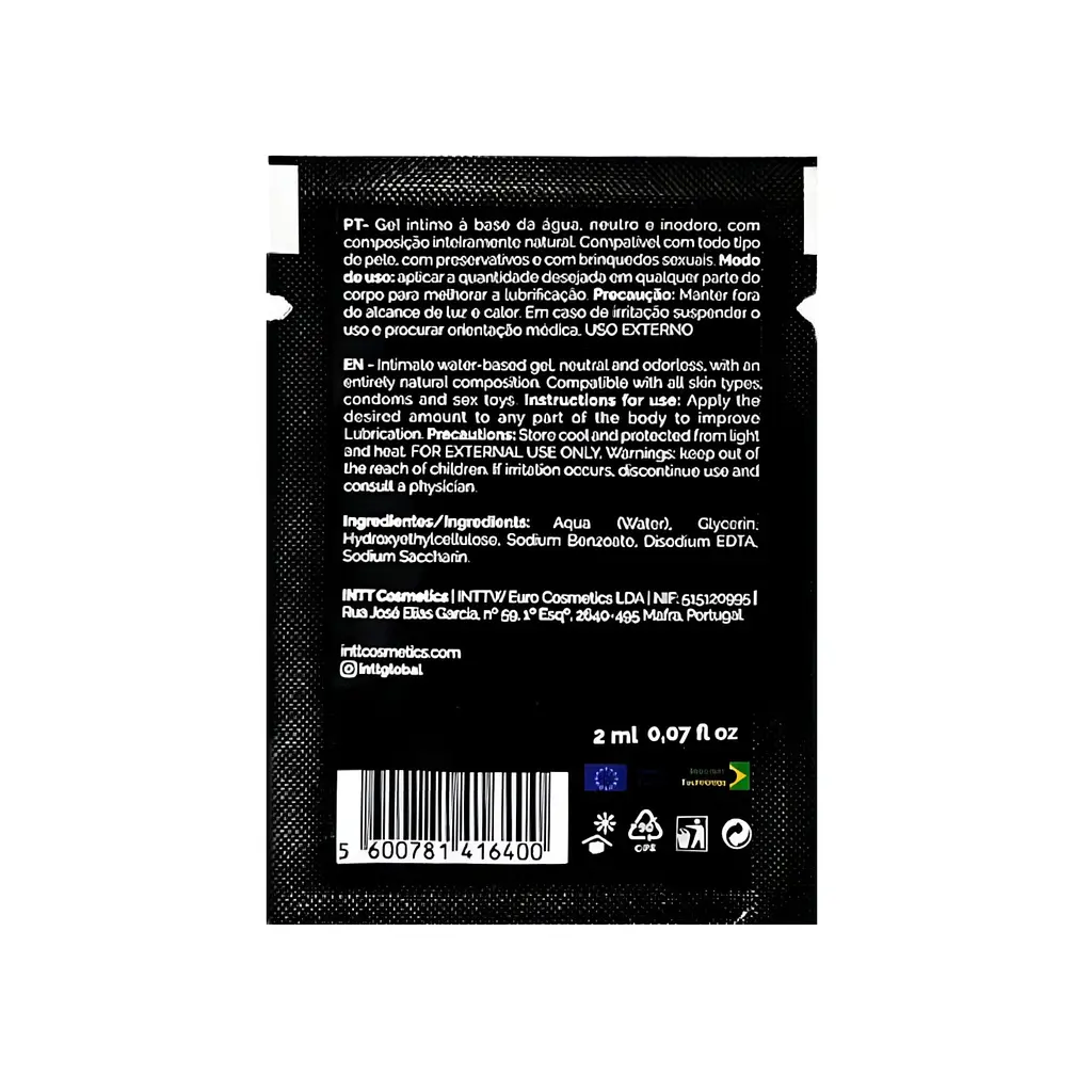 Пробник лубриканта на водній основі Intt My Lube Natural, 2 мл - фото 2