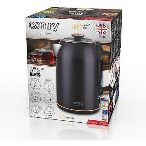Электрический чайник Camry CR 1342 металлический с мерной шкалой и безопасностью Strix 1.7 л - фото 8