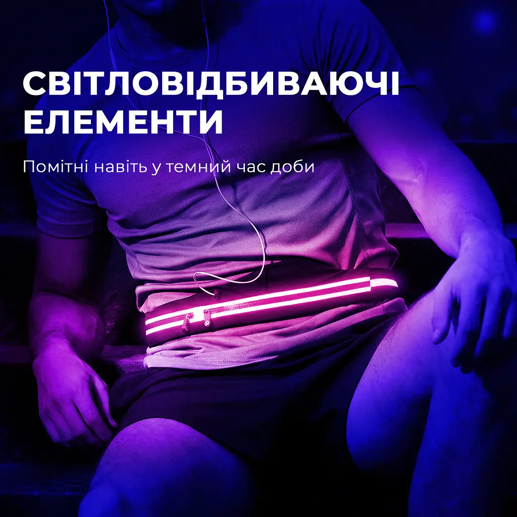 Спортивна сумка для бігу на пояс YUNMAI Sports Waist bag Black YMWP-N301 - фото 6