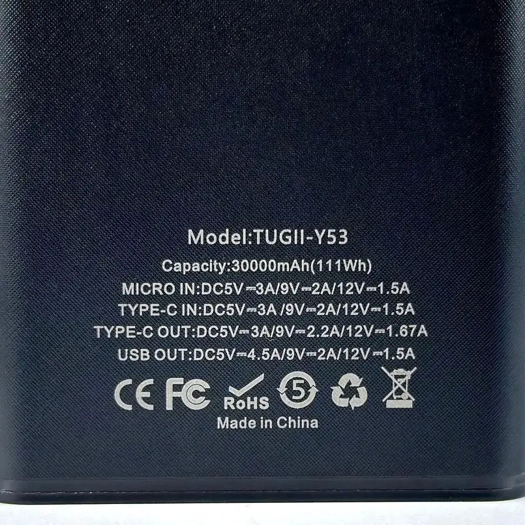 Зовнішній акумулятор WUW-TUGII Y53 30000mAh 22.5W Black [123968] - фото 6