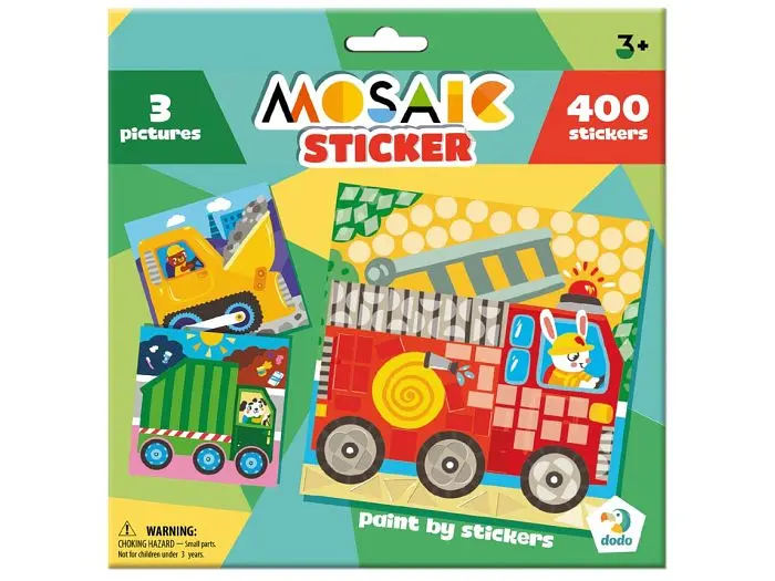 Мозаїка з наліпками Транспорт, DoDo, 3 картинки