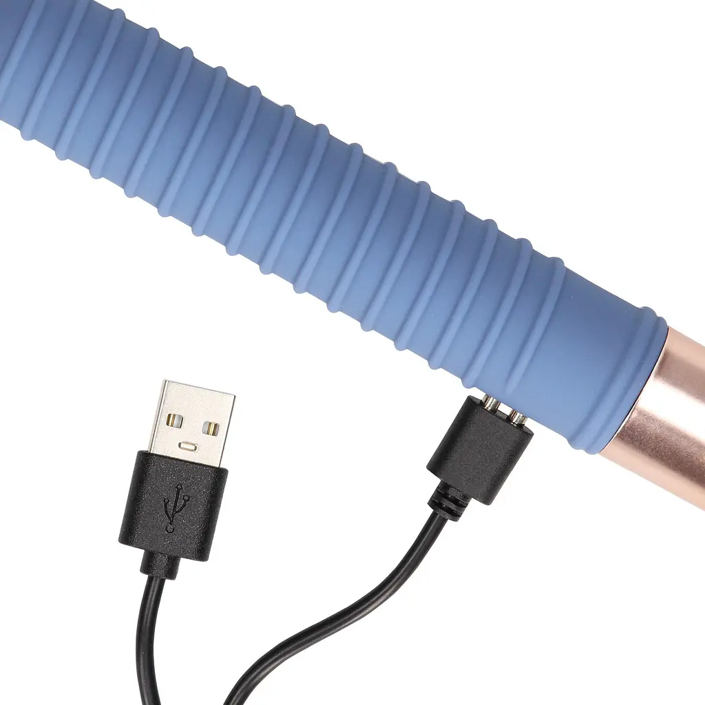 Вібратор Loveline Ribbed Mini 14.1 см синій - фото 5