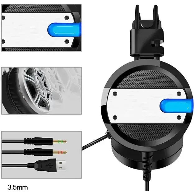 Игровые наушники XPRO GE-02 с микрофоном и регулировкой высоты черные (23721-01_405) - фото 2