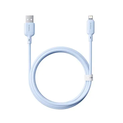 USB кабель Baseus Silky Series USB to Lightning 2.4A 1m синій P10377702313-00