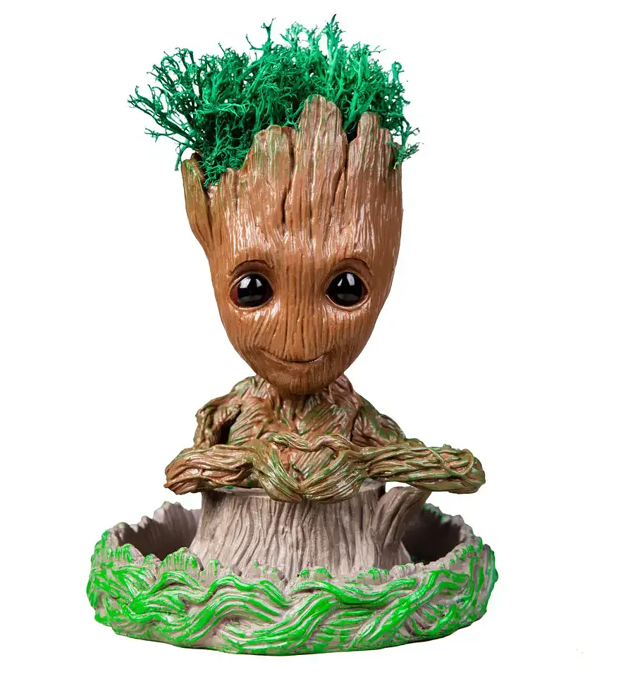 Горщик для квітів та канцелярії Грут Groot G2 + підставка пень - фото 4