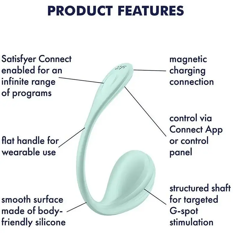 Смарт-віброяйце Satisfyer Smooth Petal Connect App Mint - фото 6