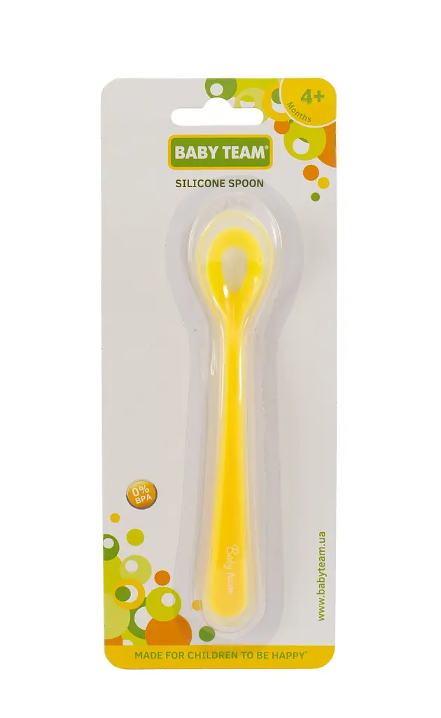 Ложечка силиконовая Baby Team, желтый (6107_желтый) - фото 3
