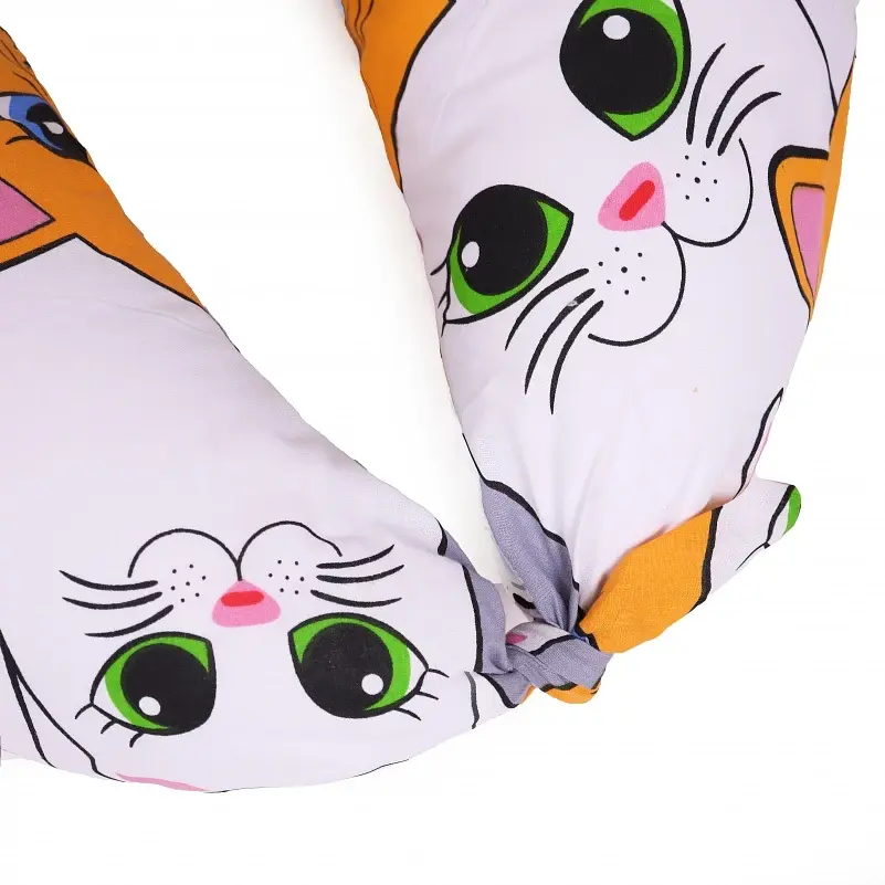 Подушка для беременных и кормления MirSon №5027 Color Line Кот батон 30х170 см оранжевая (2200010969887) - фото 2