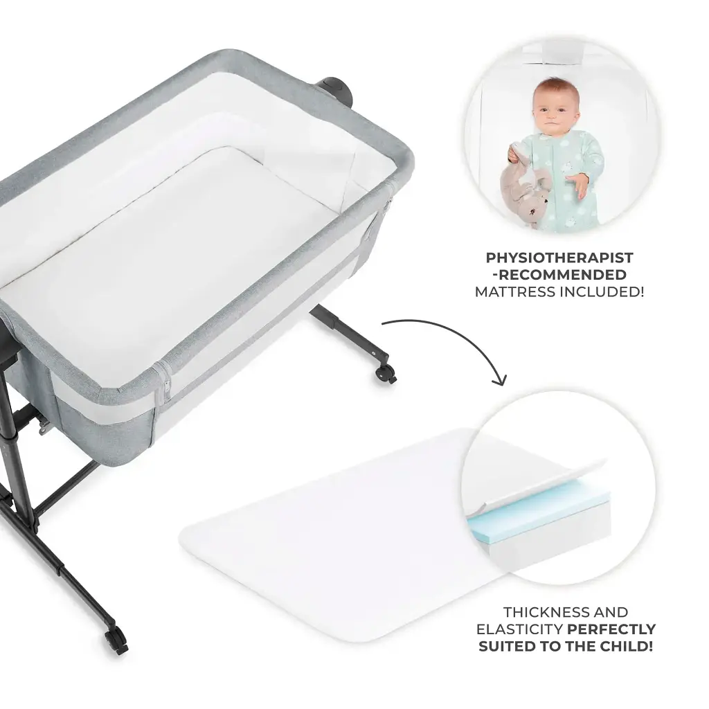 Приставне ліжко-люлька Kinderkraft Nestee Up 2 Light Grey (KLNEE002LGR0000) - фото 4