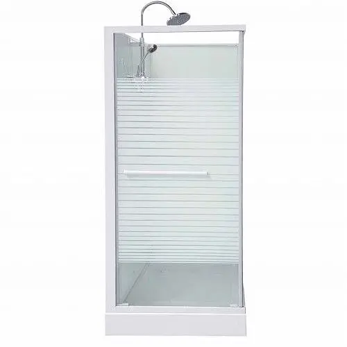 Душовий бокс Grace 90x90x195 см квадратний скло біла смуга профіль білий SLD-319W, Білий, интимато, білий - фото 3