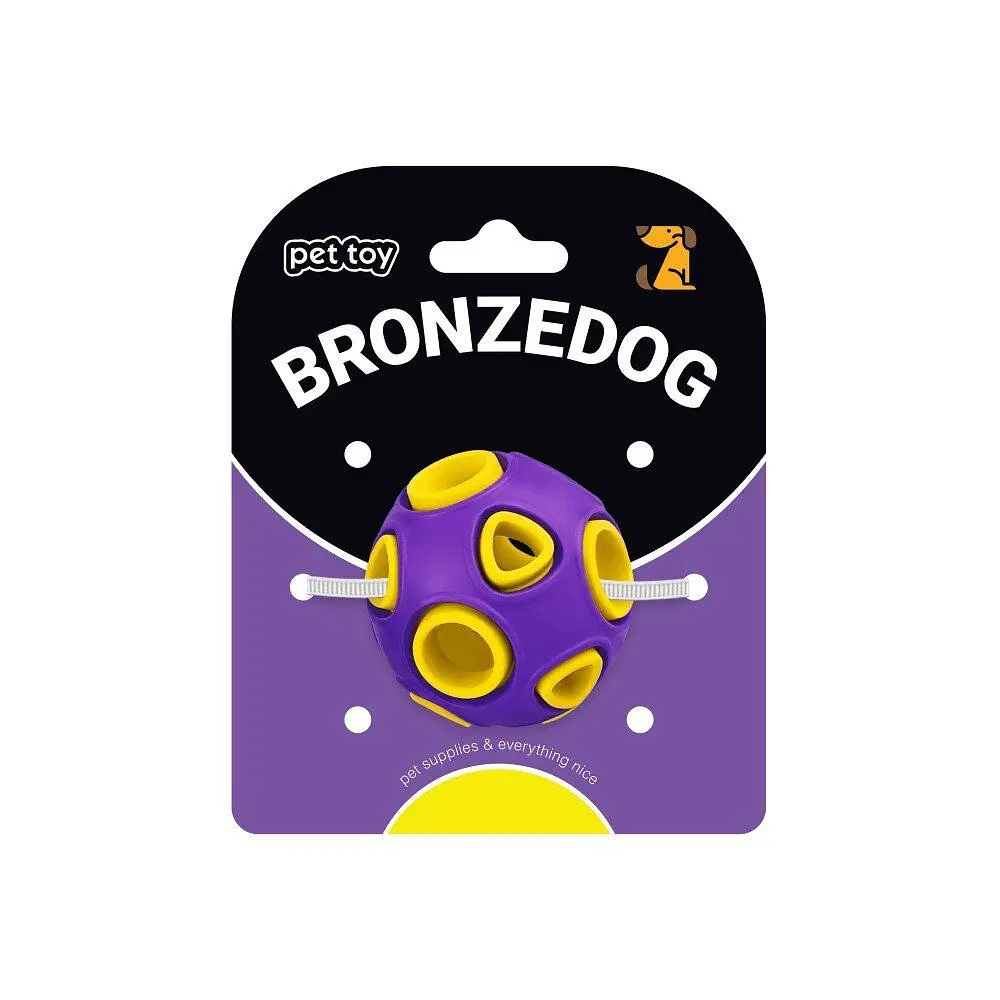 Іграшка для собак BronzeDog Jumble Airball 7 см фіолетово-жовтий - фото 3