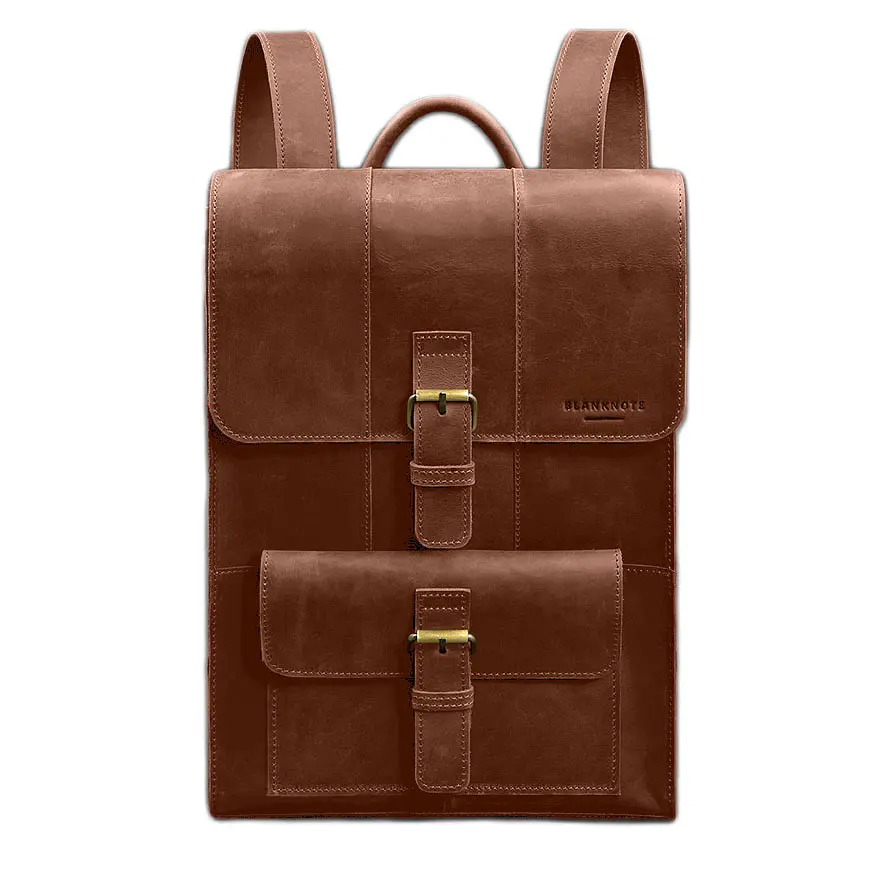 Кожаный рюкзак Brit светло-коричневый Crazy Horse - фото 6