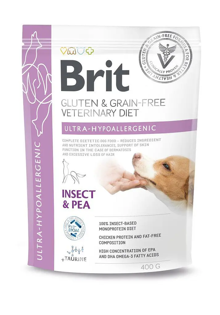 Сухий корм Brit VetDiet Dog Ultra-hypoallergenic для собак із проблемами травлення, з комахами, 400 г