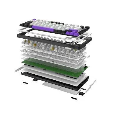 Клавіатура Hator Hellyberry HK75 Mechanical Linear RGB Wireless/Bluetooth/USB UA White/Violet (HK75_wireless) - фото 6