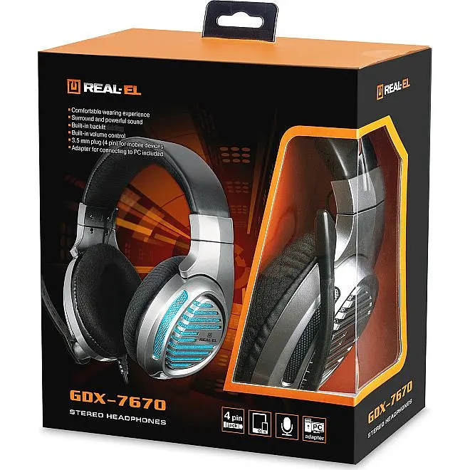 Ігрові навушники REAL-EL GDX-7670 GunMetal (EL124100040) [112561] - фото 11