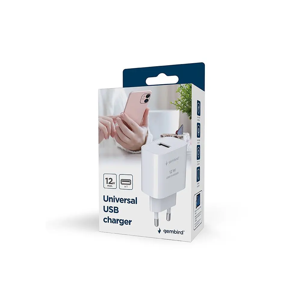 Зарядний пристрій Gembird USB 12 Вт чорний (TA-UC-1A12-01-BK) - фото 4
