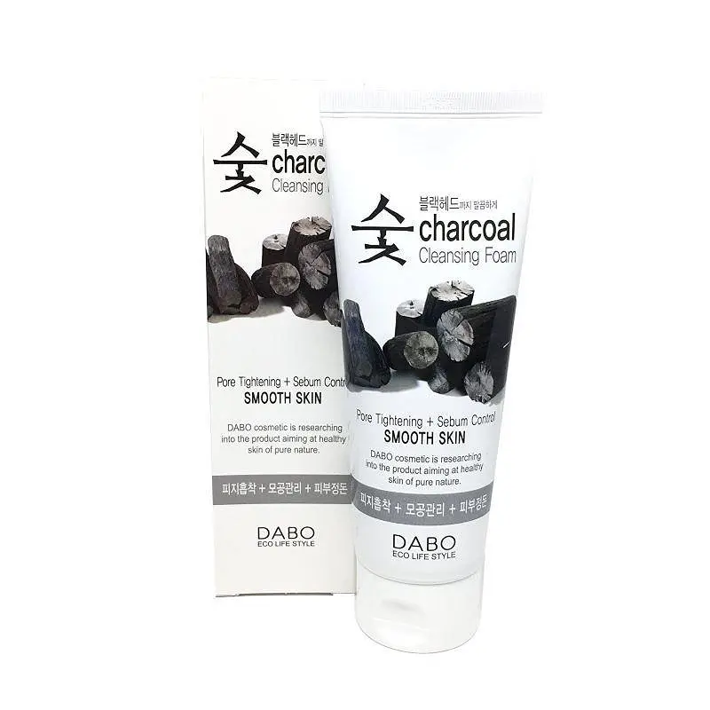 Пінка для вмивання обличчя Dabo Charcoal Cleansing Foam Smooth Skin з екстрактом вугілля, що вирівнює
