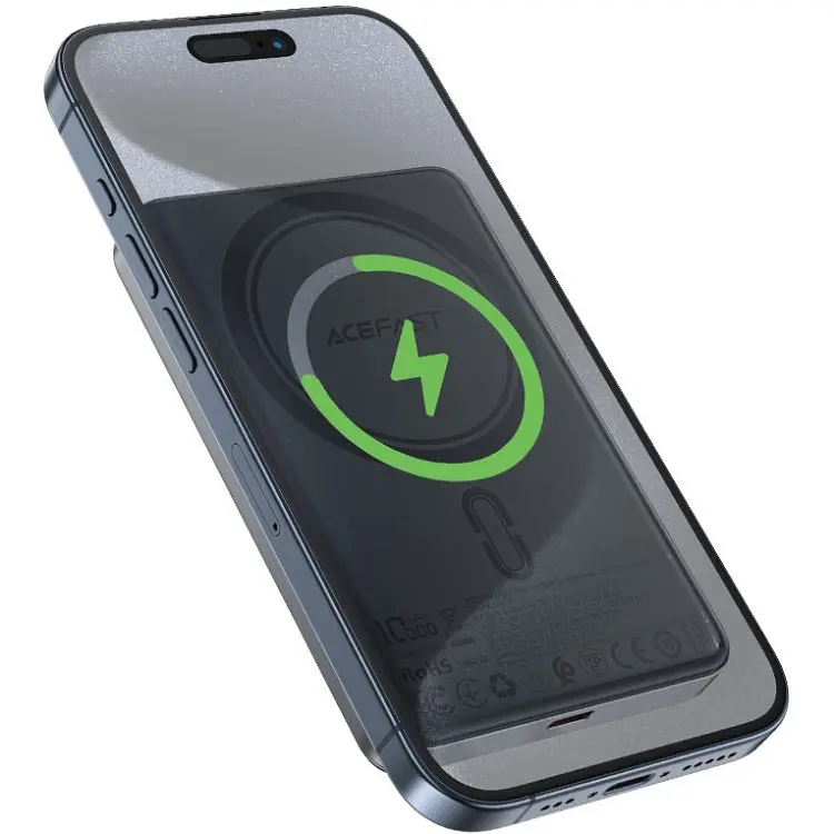Універсальна мобільна батарея Acefast Magnetic Wireless 10000mAh 20W PD, QC 3.0, QI 15W M12 Чорний - фото 5