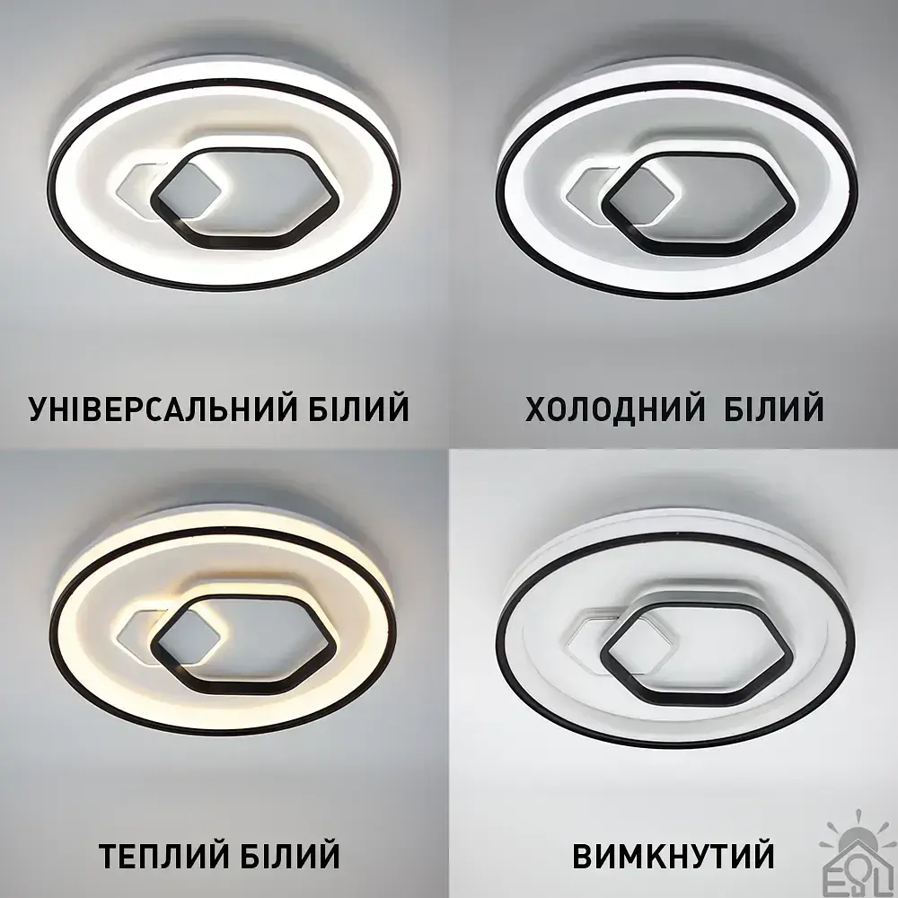 Люстра керована світлодіодна LORA H 80 Вт 480x65 мм Чорний ESLLSE - фото 3