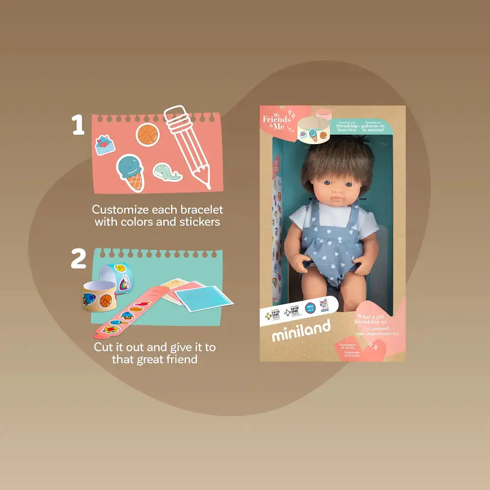 Лялька Miniland хлопчик шатен в одязі 38 см подарункова коробка (33209) - фото 5