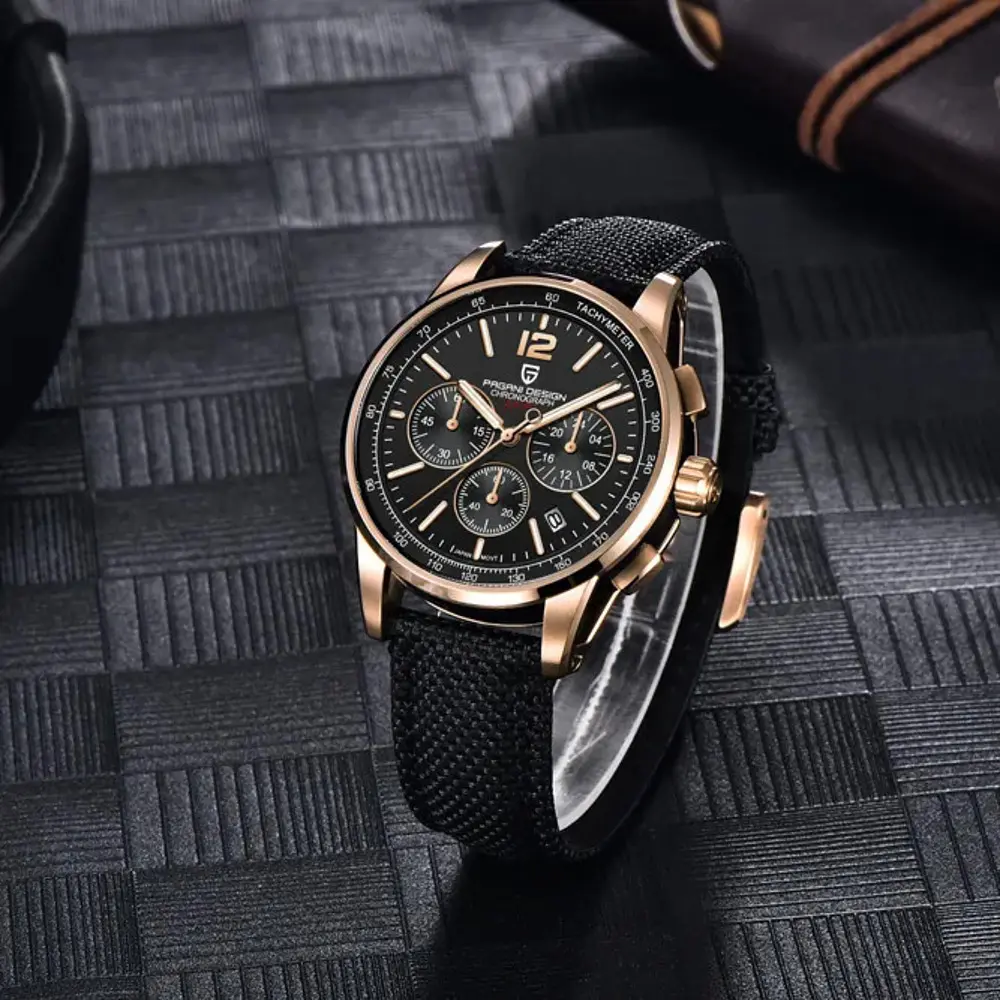 Чоловічий наручний годинник YS008 Rose Gold-Black Pagani Design acs0031090 - фото 3