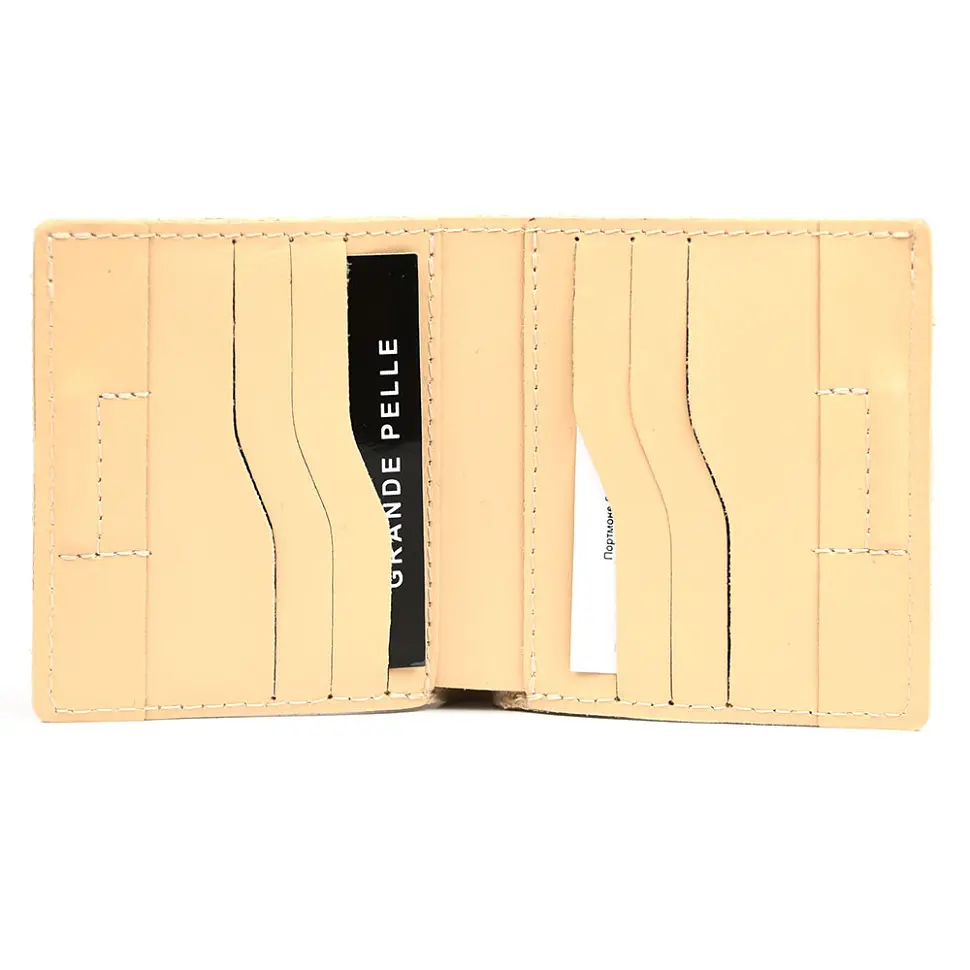 Портмоне Lettera с монетницей бежевый GRANDE PELLE 10х10х2.5 см acs0032106 - фото 2
