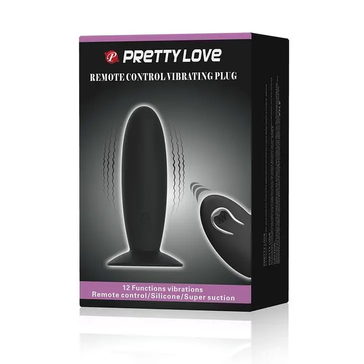 Анальна пробка Pretty Love Remote Control Vibrating 11 см (чорний) - фото 9
