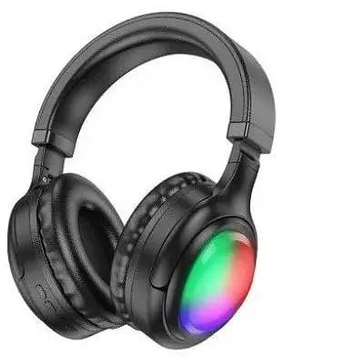 Накладные беспроводные наушники Hoco W48 Focus BT с подсветкой RGB черные 6942007618816 - фото 2