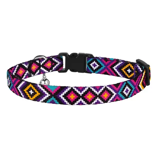 Нашийник для собак BronzeDog Urban пластикова з дзвіночком гуцульський фіолетов XS - фото 2