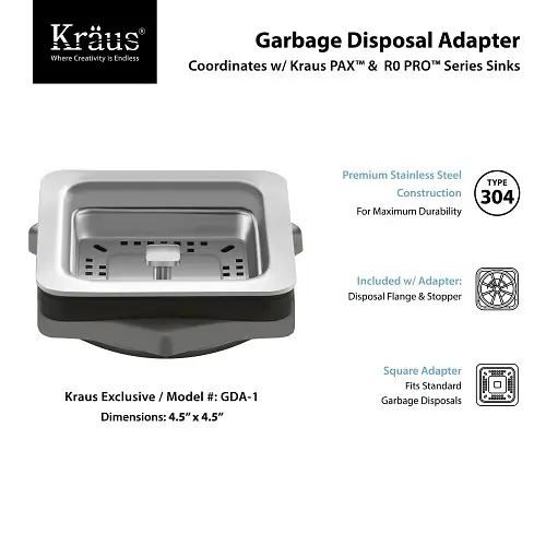 Адаптер до подрібнювача сміття Kraus для мийок серії РАХ GDA-1 - фото 3