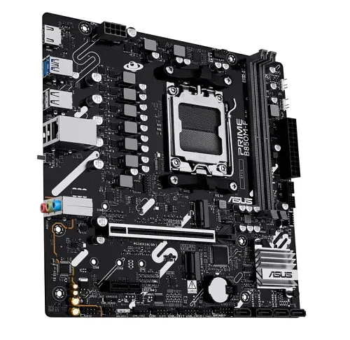 Материнська плата AM5 Asus PRIME B850M-F, B850, 2xDDR5, Int.Video (CPU), 4xSATA3, 2xM.2, 1xPCI-E 5.0 x16, 1xPCI-E 4.0 x1, Realtek 7.1, Realtek 1Gb, 4xUSB 3.2 / 6xUSB 2.0, HDMI, MicroATX - фото 4