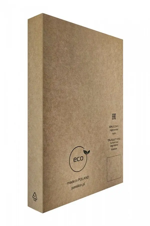 Еротичні колготки-бодістокінг Passion ECO S008 black, з імітацією панчіх та пояса - фото 7