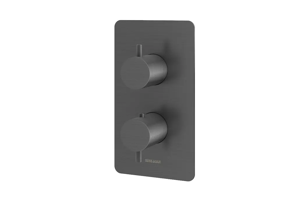 Душева система Kohlman Axel 30 graphite з термостатом + BOX прихованого монтажу KPL-QW432AG30, Графит - фото 3