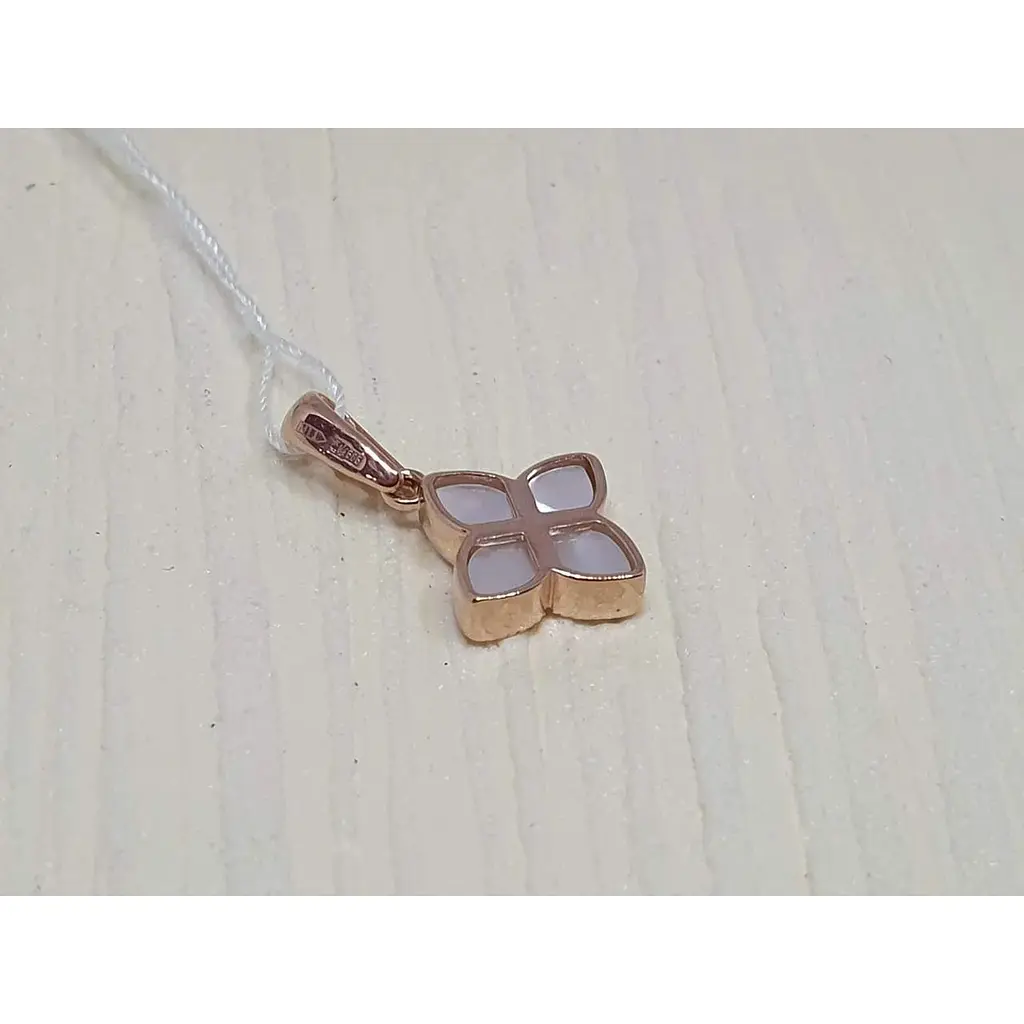 Золотий підвіс Favoritum Конюшина з перламутром. 311247 - фото 3