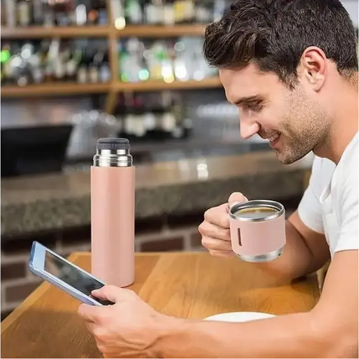 Подарунковий набір Vacuum Flask SET вакуумний термос із неіржавкої сталі 3 чашки - фото 5